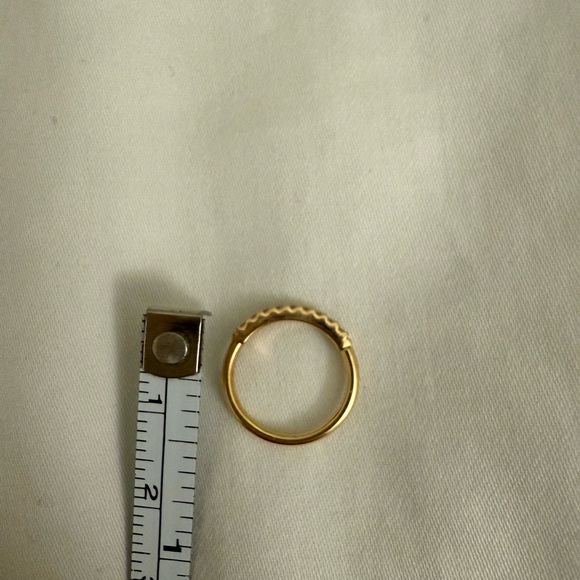 16g Gold Outside Gem Ring 14k yellow gold 7/16” CZ - Picture 4 of 5